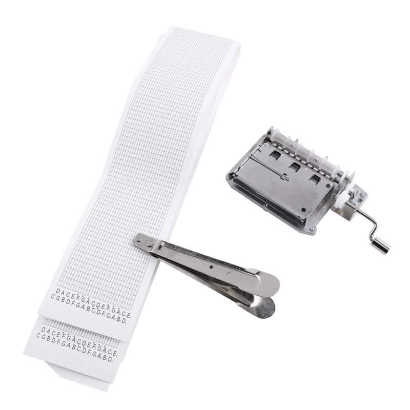 30-Note Tapes Hand Crank Music Mechanical Musical Box With Hole Puncher 3 Strips Create Your Own Diy | Дом и сад