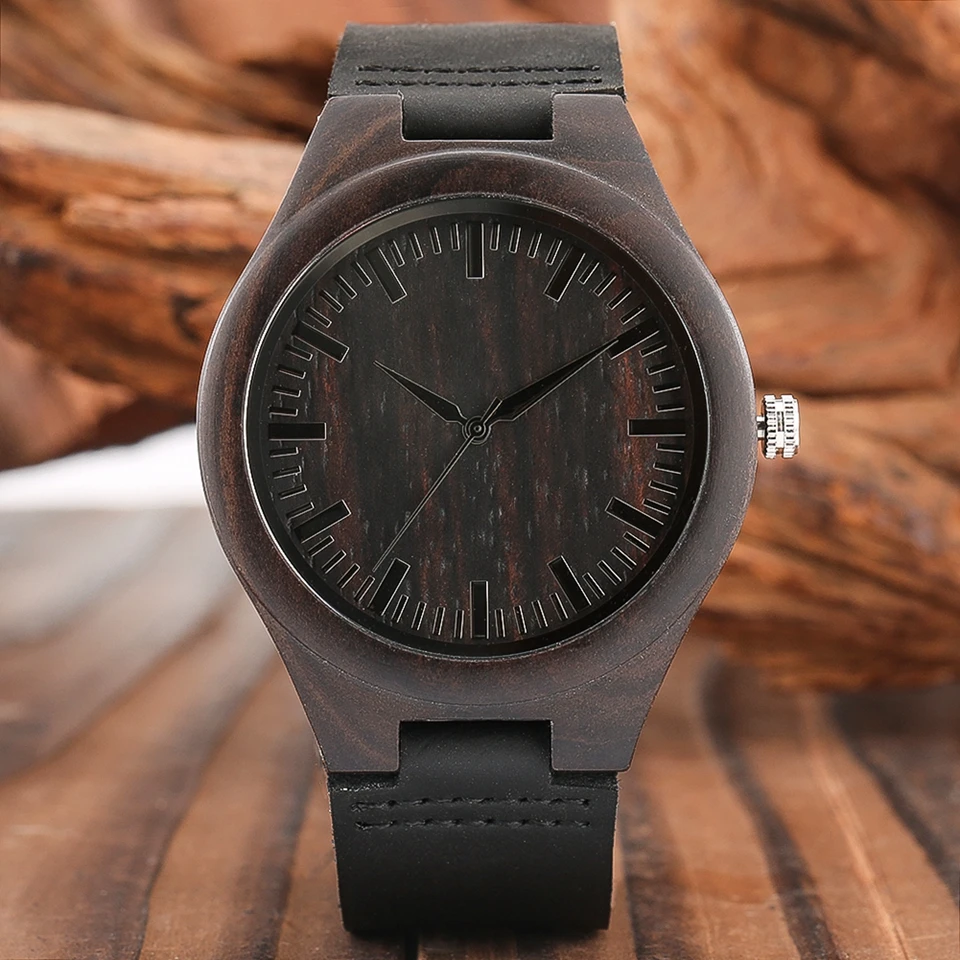 Engraved Wooden Men Watches to My Fiance I Love You Only You Customize Text Wood Wrist Leather Watch Birthday Anniversary Gifts