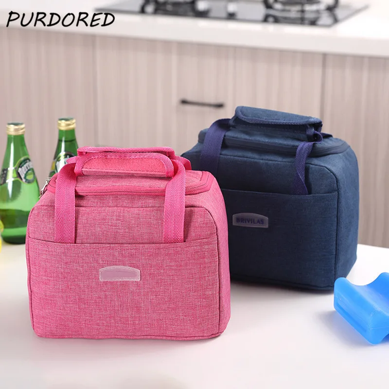 Vendedor Caliente PURDORED-fiambrera grande portátil para mujer, bolsa impermeable para comida, Picnic, fiambrera, aislante, bolsa fresca para comida Bento, 1 ud. NyoXG5lQw