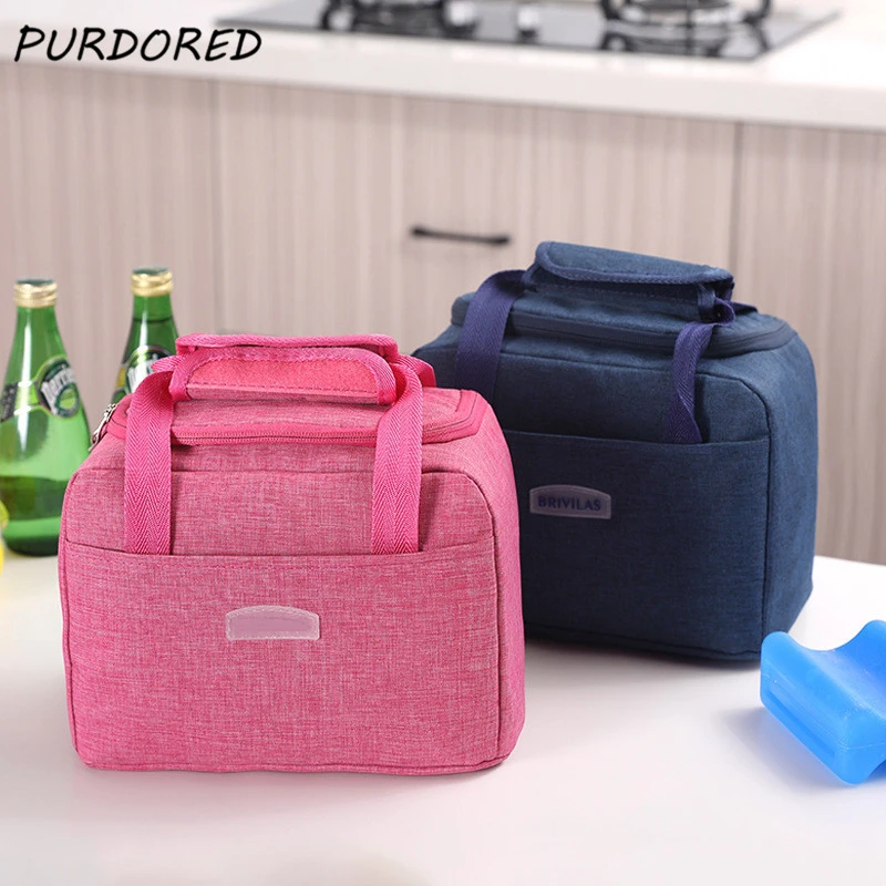 Portable Lunch Bag Large Insulated Thermal Bag Picnic Handbag Food Tote Pouch 