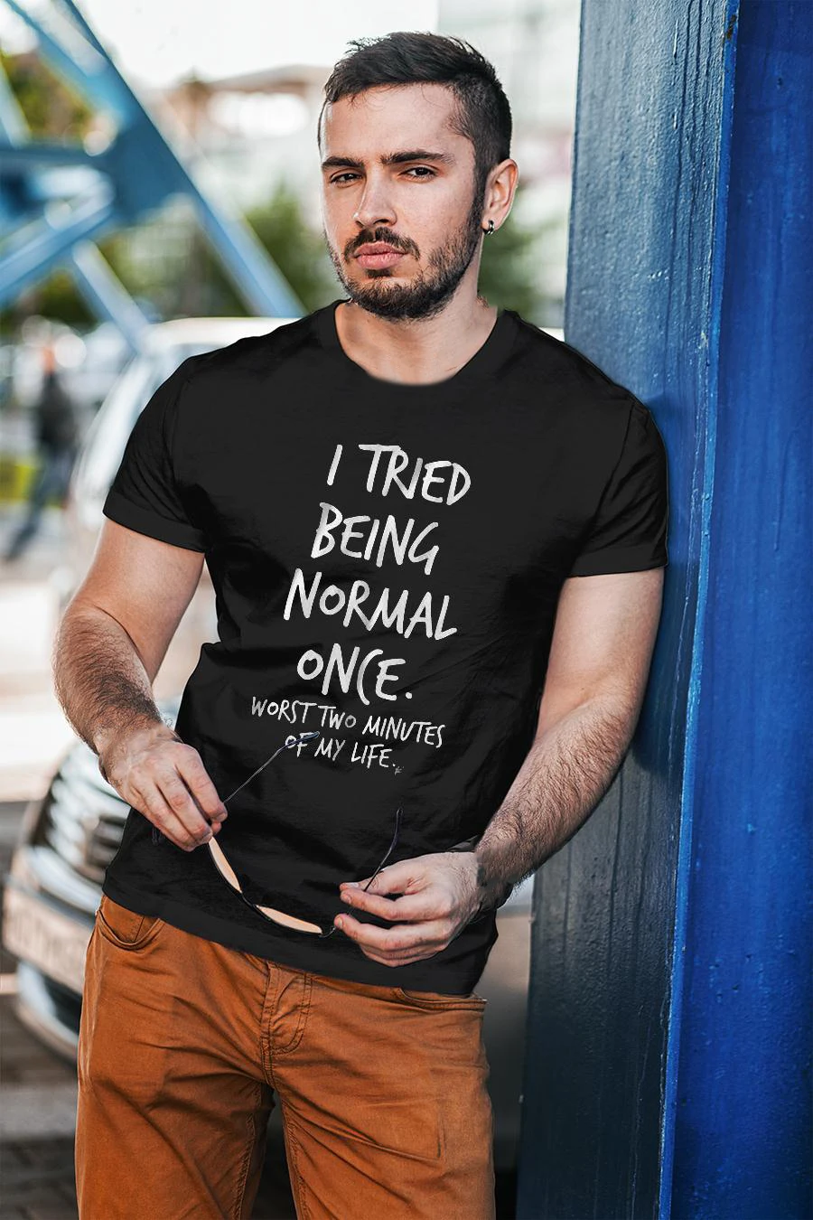 Camiseta de manga corta Harajuku para hombre, ropa informal con estampado de I probé ser Normal Worl Two Minutes of My Life, a la moda _ - AliExpress Mobile