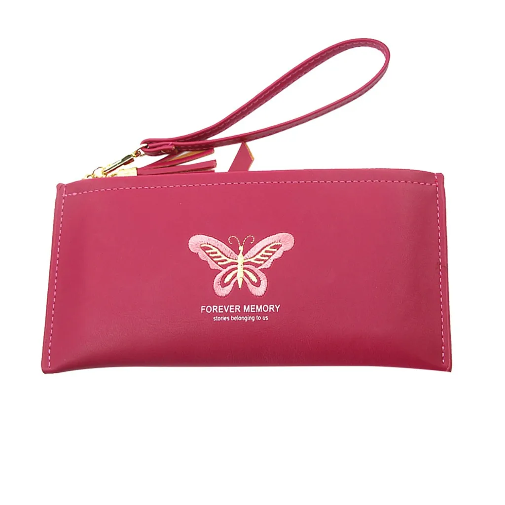 Дизайнерский женский кошелек с рисунком кролика из искусственной кожи, мини кошелек для монет, клатч, сумки для банкнот, разные цвета, женские сумки#5 - Цвет: Rose Red