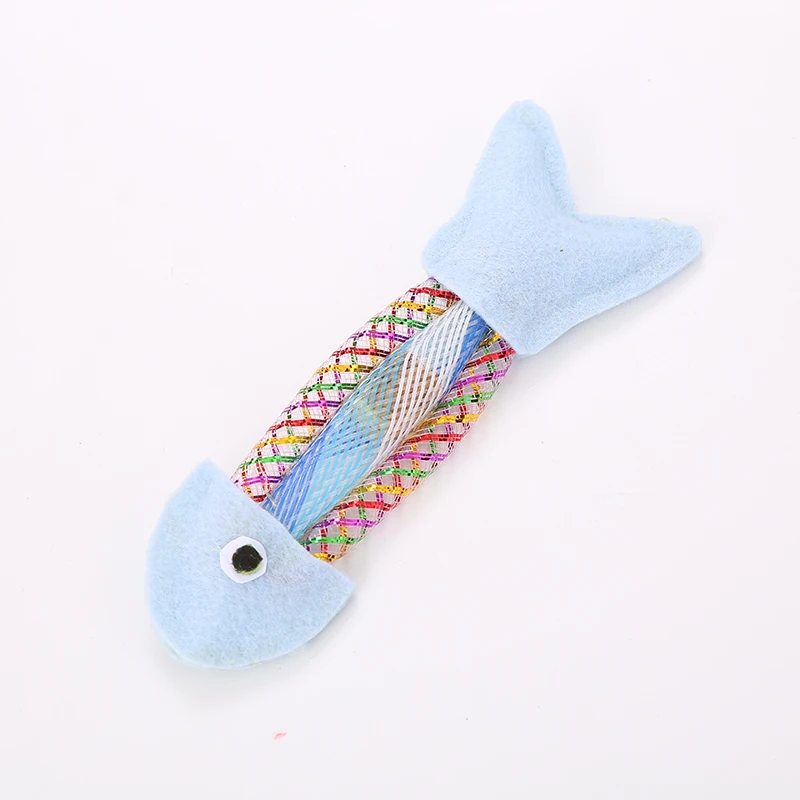 1pcs Cat Toys Fish Shape Interactive Toy Non Woven Japonicum Small Fish Cat Toy Pet Cat Supplies 