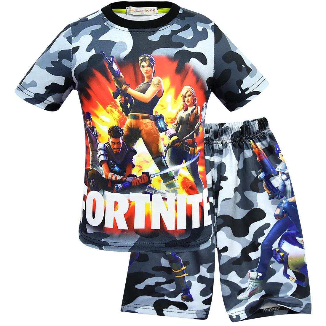 FORTNITE камуфляжные футболки комплект из двух предметов Летний тренировочный