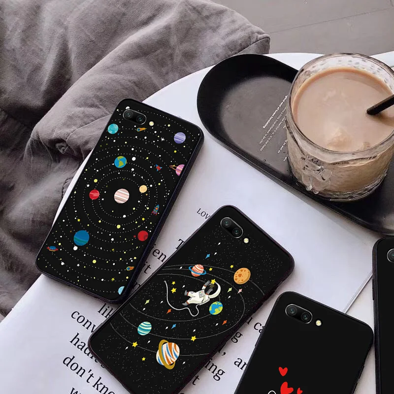 

YOUVEI Interstellar Phone Case For Huawei Honor 10 10i Black TPU Moon Line Cover Honor 10i Coque For Huawei Honor 10 Lite Case