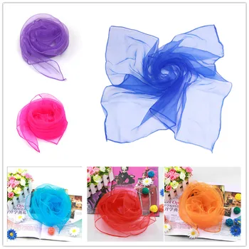 

2pcs/set Colorful Silk Scarf Chiffon Super Light Neck Organza Hair Tie Accessories Head Wrap Fancy Dress Women Valentine Gifts
