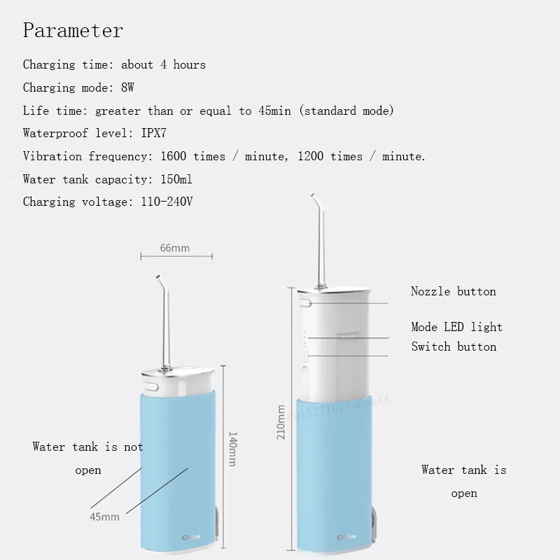 Xiaomi Olybo портативный ирригатор для полости рта USB Перезаряжаемый водный Стоматологический Ирригатор flosser струя воды для чистки зубов
