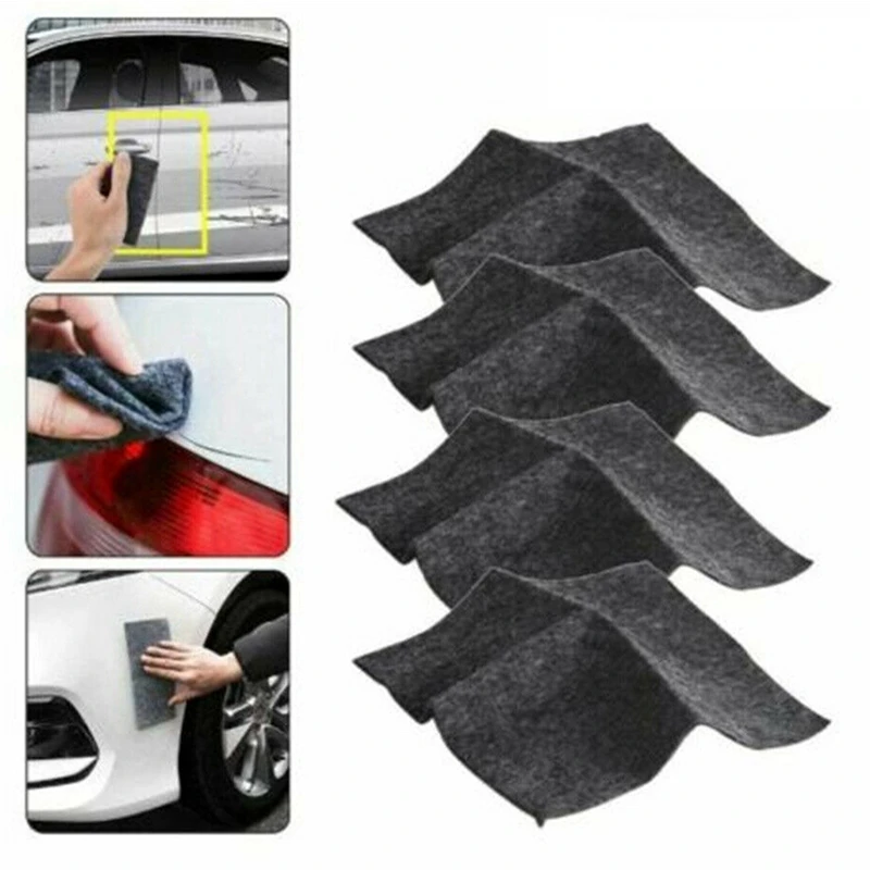 4Pcs Nano Car Scratch Repair Cloth Nano Sparkling Cloth Car Scratch