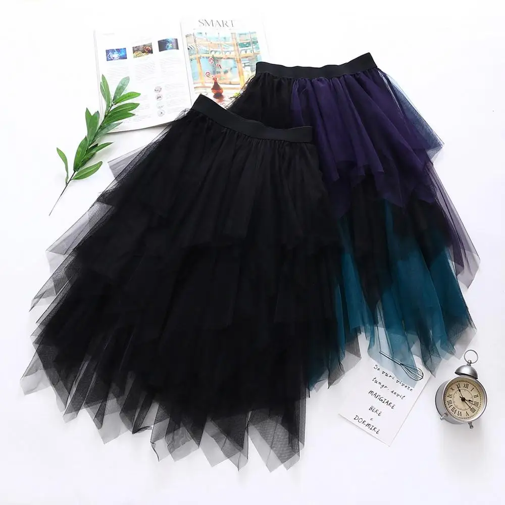 Women skirt High Waist Lady Pleated micro skirt sexy tutu femme skirts womens Юбка женская spódnica tiulowa tulle skirt #TD06