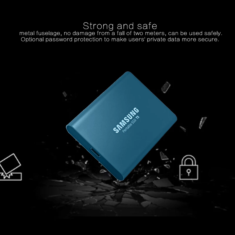 SAMSUNG T5 портативный SSD 1 ТБ USB3.1 500GB внешние твердотельные накопители для рабочего