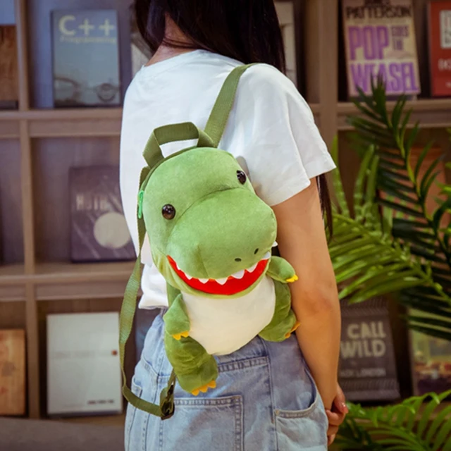 New Fashion Creative 3D Dinosaur Backpack Cute Animal Cartoon Plush Backpack Dinosaurs Bag for Children Kids Boy Gifts