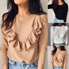 ^^Best Offers Puimentiua Casual Long Sleeve O Neck Ruffle Design Blouse 2020 Spring Women White Blouse Ladies Loose Shirt Mujer Plus Size S-XL ^^Best Offers Puimentiua Casual Long Sleeve O Neck Ruffle Design Blouse 2020 Spring Women White Blouse Ladies Loose Shirt Mujer Plus Size S-XL