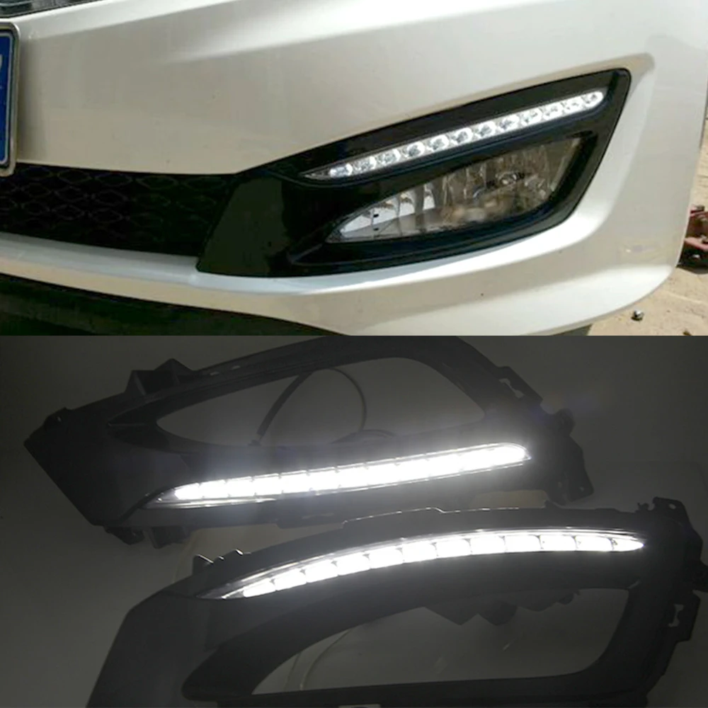 Car Flashing 1 Pair Led Drl Daytime Running Lights Daylight Fog Light