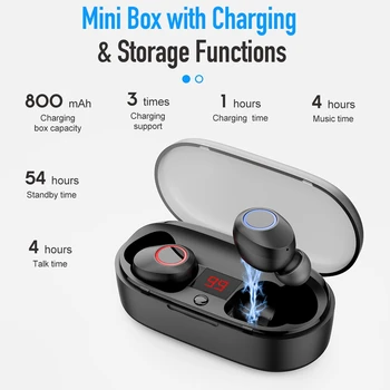 

Bluetooth earphones Wireless TWS 5.0 Earphones Waterproof Led Display Headset Mini Stereo HiFi Sport Earbuds Deep Bass with Mic