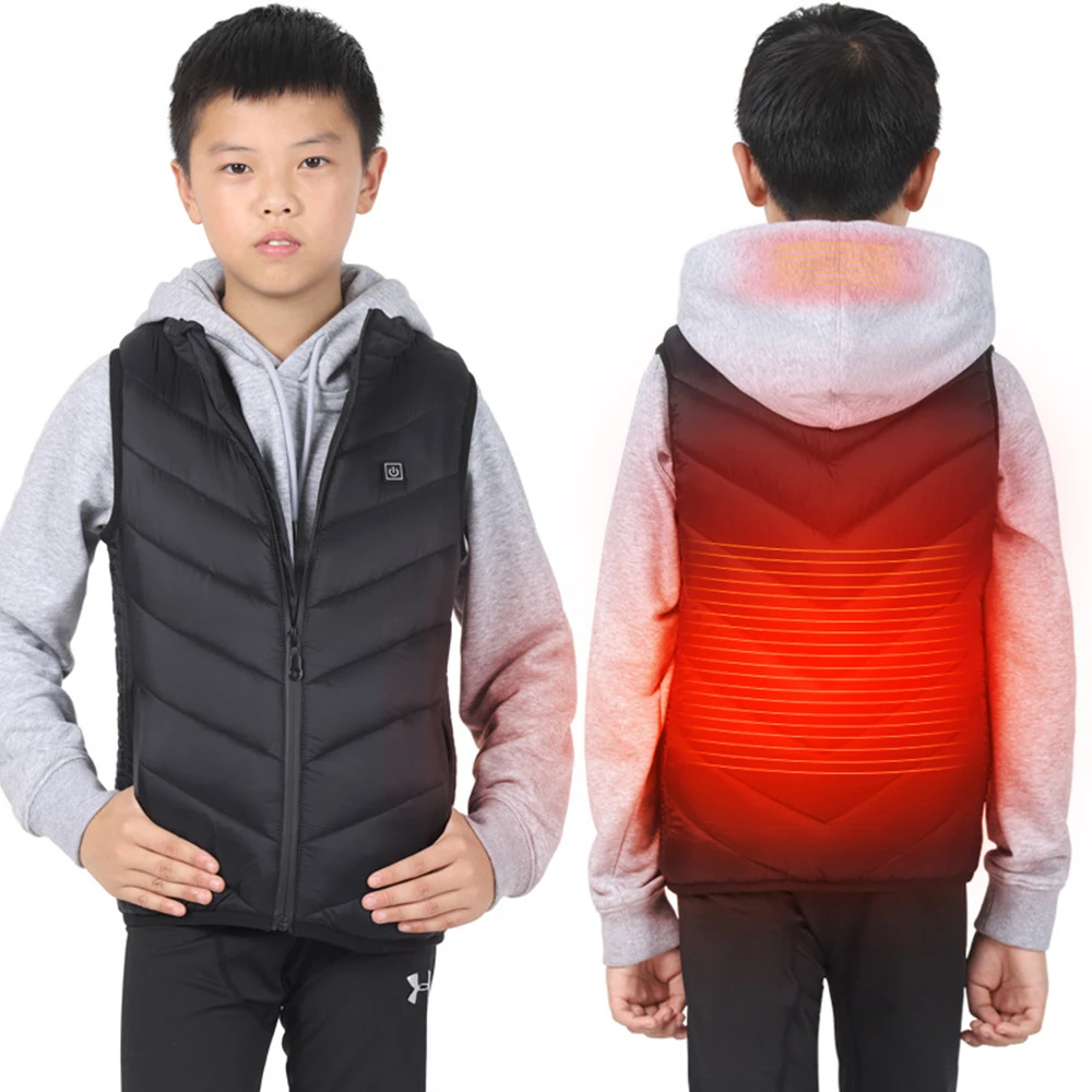 

Children Winter Constant Temperature Control Heating Warm Vest USB Charging Washable Heated Down Warm Jacket Breathable Vest