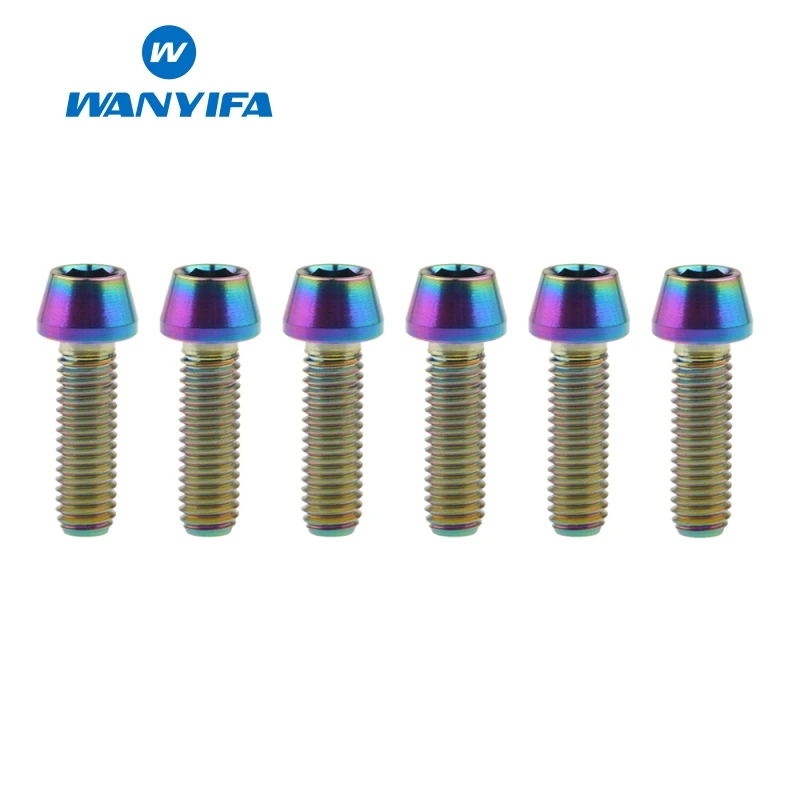 M5X16 rainbow Wanyifa M5x15 16 18 20 мм Титан/Ti болты для выноса руля для конической головки MTB велосипедные винты фиксированные болты велосипедные части - Цвет: M5X16 rainbow