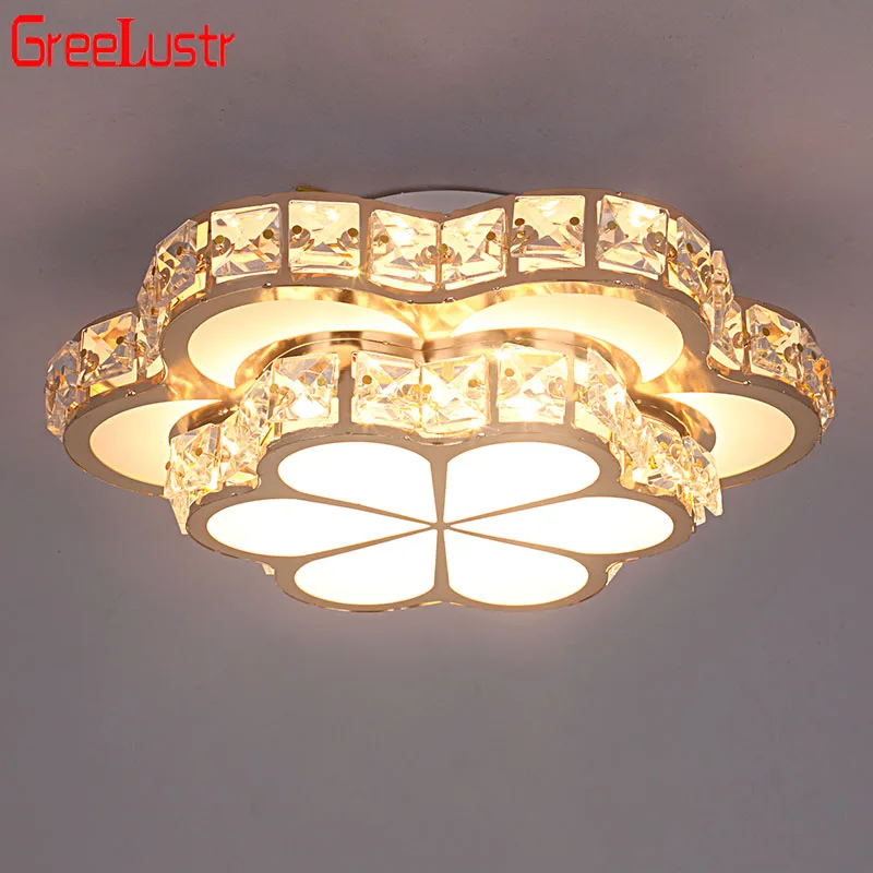 Modern Flower Gold Design Crystal Ceiling Aisle Lights Fashion Corridor Stairs Entrace Plafonnier Lamp for  Porch Hall Lustres