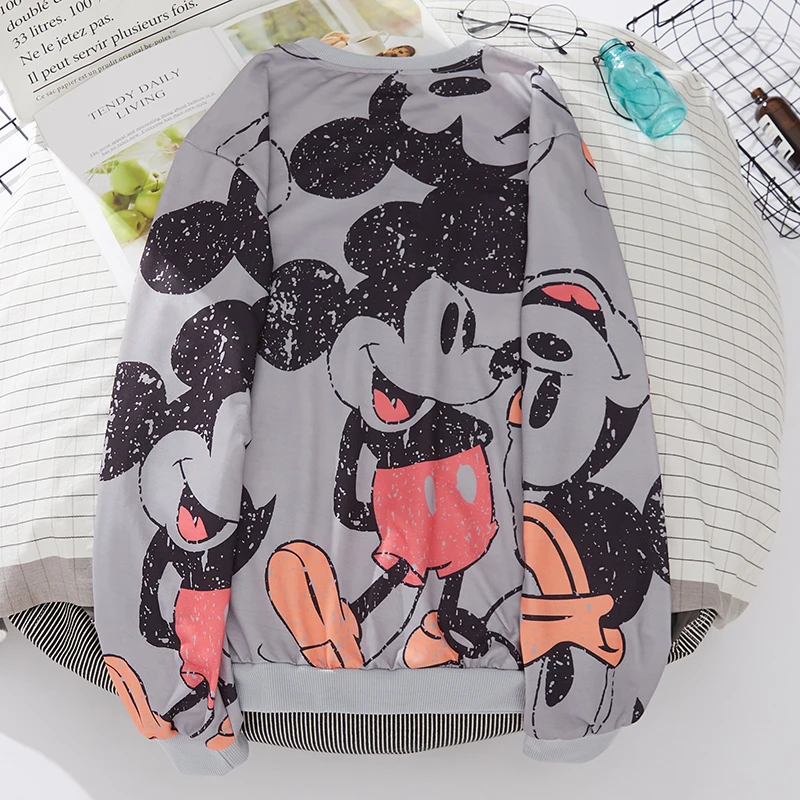 Plus Size Mickey Mouse Hoodies Women Harajuku Streetwear Thin Kawaii Oversized Sweatshirt Clothing Fashion Long Sleeve Tops 2021