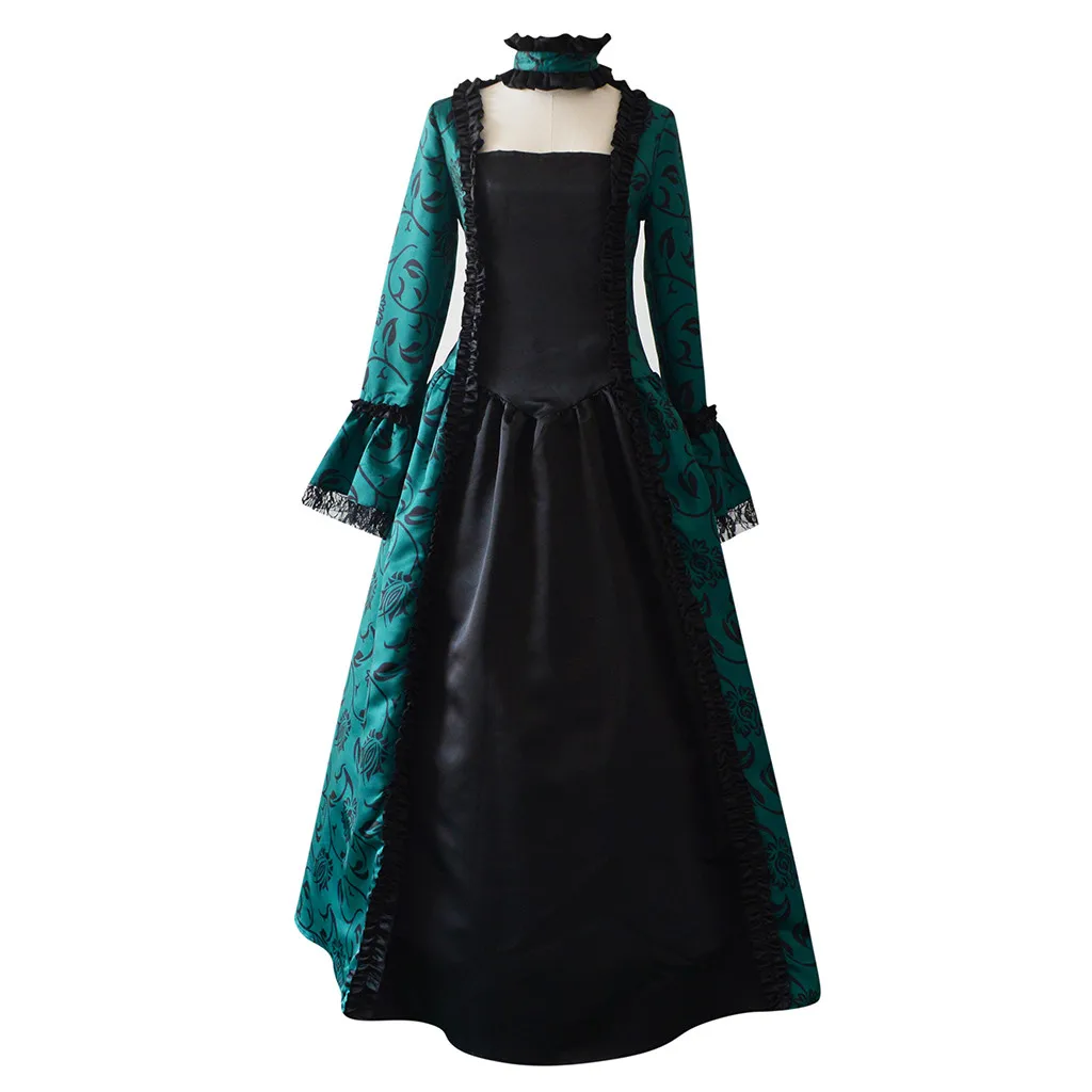 Платье принцессы для косплея средневекового дворца винтажное вечернее платье для взрослых для женщин винтажное платье с цветочным принтом костюм на Хэллоуин 5XL