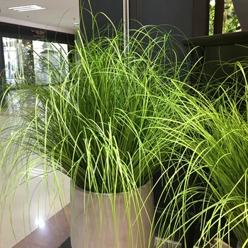 

60cm Artificial Leave Simulation Leaf Onion Grass Silk Flower DIY Decoration Flower Arranging Lawn Engineering Simulation Plants