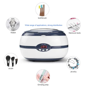 

Ultrasonic Cleaner Bath Jewelry Parts Glasses Manicure Stones Cutters Dental Razor Brush Ultrasound Sonic Cleaner 220V 600ml