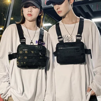 

New Tactical Chest Rig Bags Unisex Fashion Functionality Chest Bags Streetwear Hip Hop Bag Adjustable Reflective Vest Waist Bag