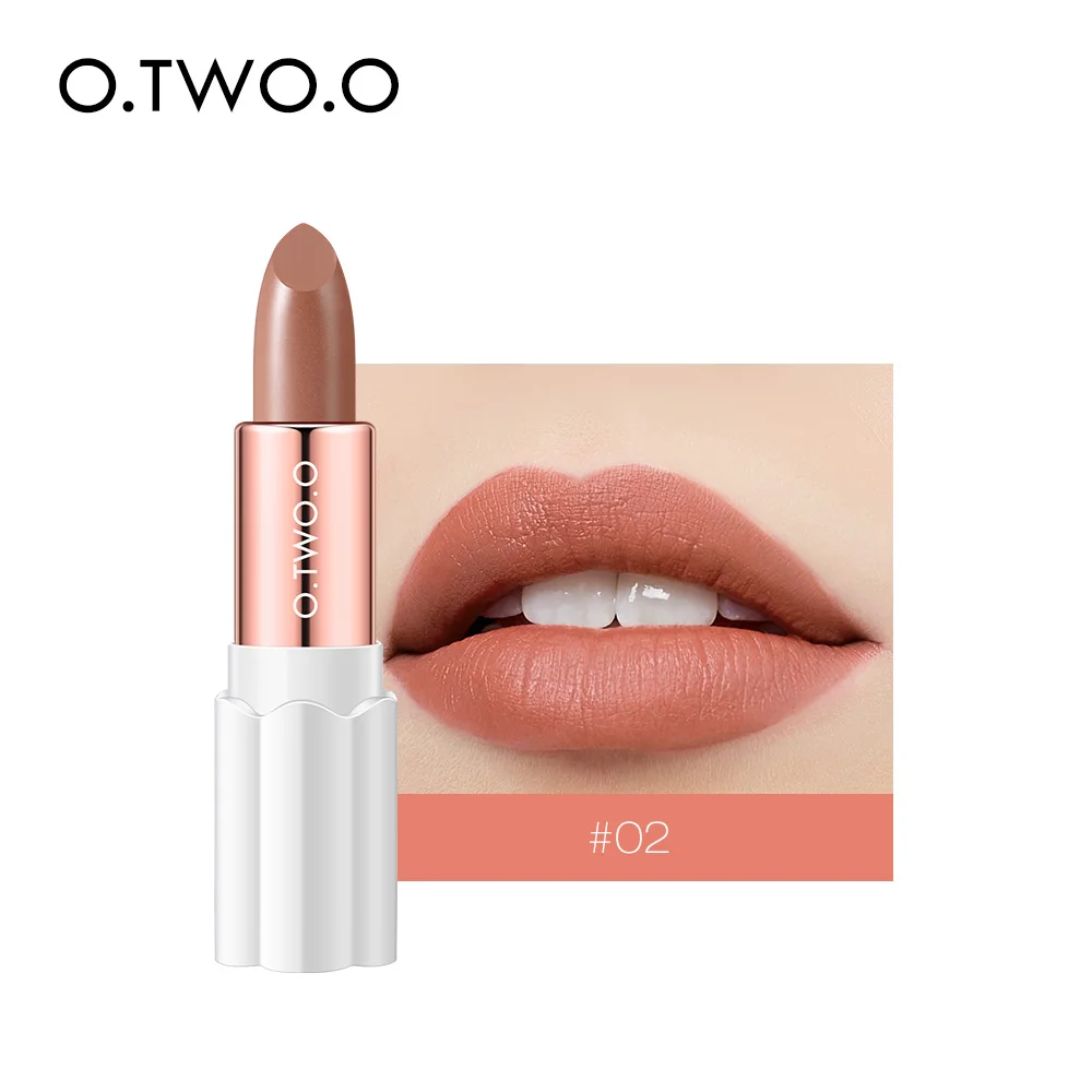 02 O.TWO.O velvet matte lipstick white gold apperance 12 colors waterproof long lasting sexy red batom nude lipstick pen OT071 - Цвет: 02