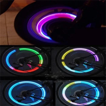 

Rainbow Color 2x Motor Bike Car Skull Tire Tyre Wheel Valve Stem Caps LED Flash Light Lamp