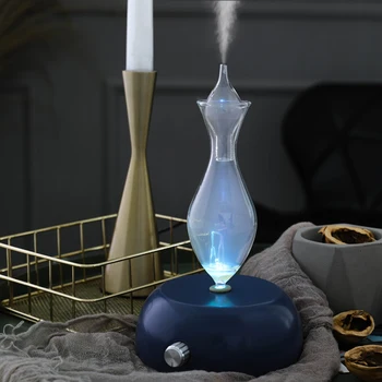 

High-end crafts Ceramic Glass Aromatherapy Pure Essential Oils Diffuser Air Nebulizer Humidifier with 7 color Led light change