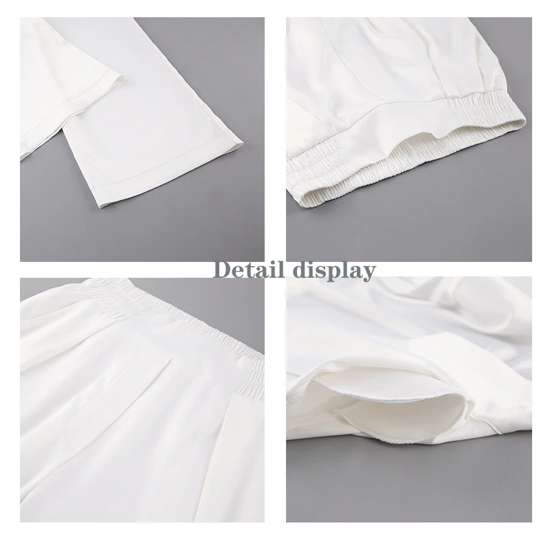 Y2k Sexy Elegant Three Piece Set Women Satin Coat Top With Pants Suit Fashion Chic Casual Autumn Streetwear Female 3 Piece Sets womens white suit set