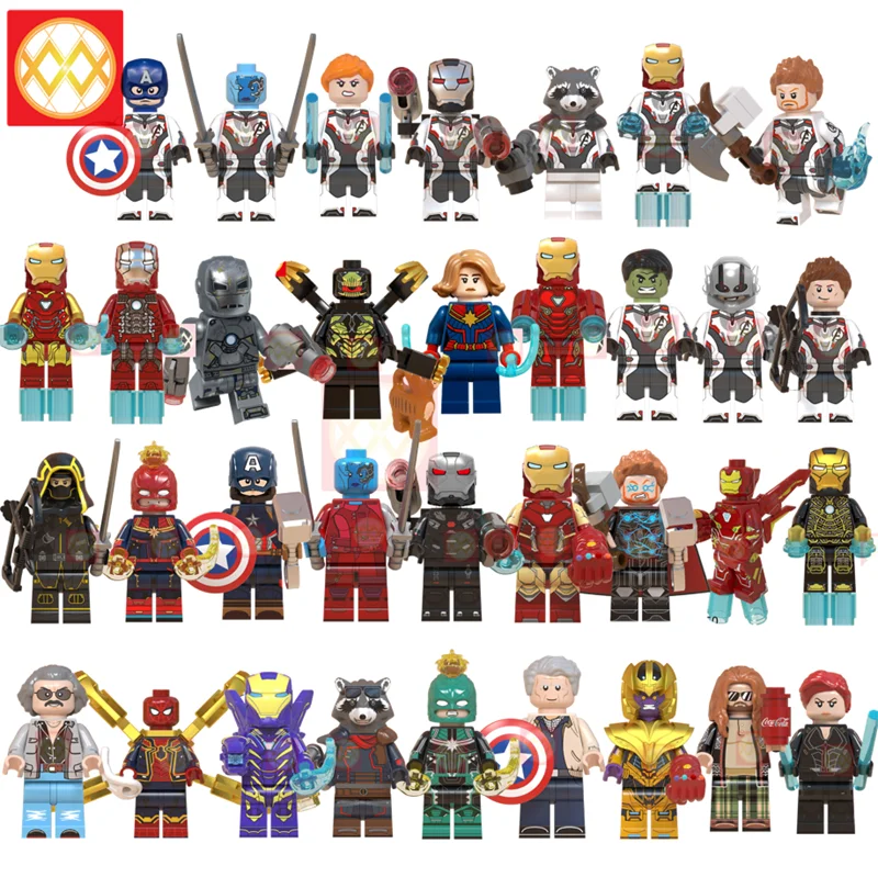 

20PCS/LOT Avengers Endgame Building Blocks Thor Iron Man War Machine Nebula Captain America Thanos Hawkeye Spiderman Marvel Toys