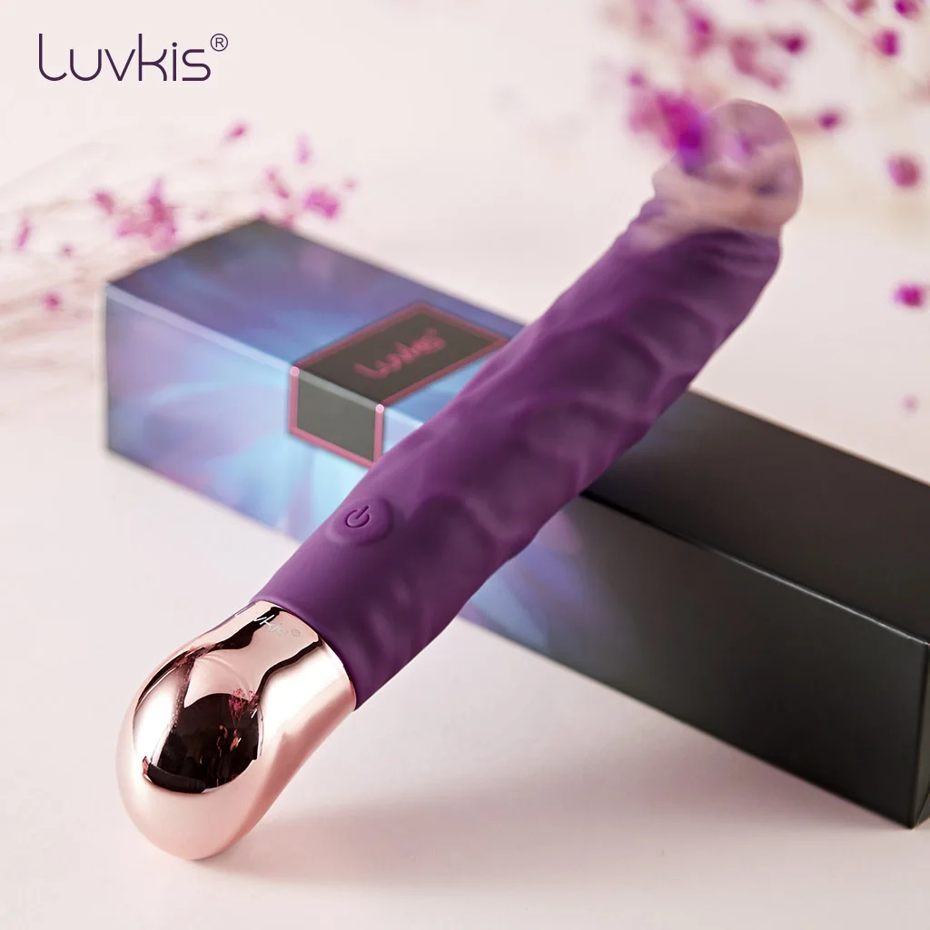 Силиконовый вибратор Luvkis с двойной головкой и зарядкой от USB 10 скоростей