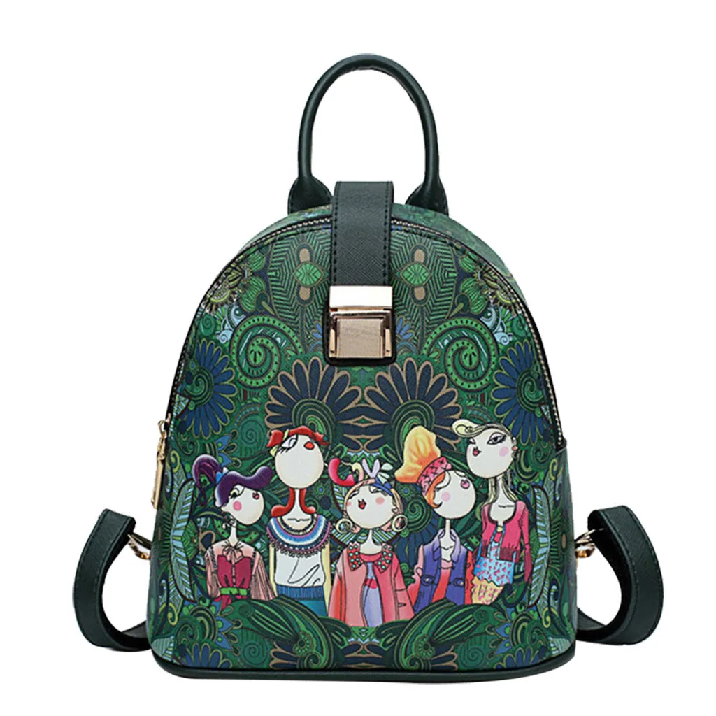 

2020 New Women Backpack Female Forest Girls Embroidery Pattern Zipper Large-Capacity Backpacks Student Travel School Bag #Zer
