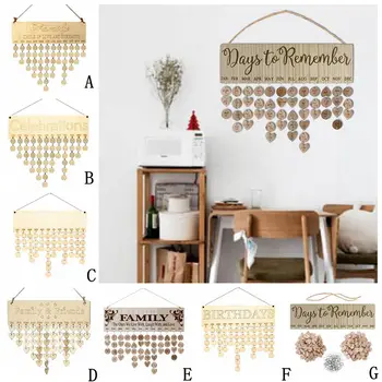 

7 design options Wood Birthday Reminder Board Ply plaque Sign Family DIY Calendar Decor