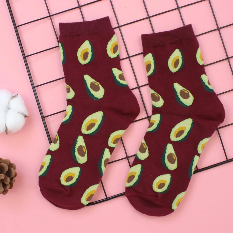 3 пары носков с фруктовым узором; милые теплые дышащие эластичные носки для женщин; сезон осень-зима; EIG88