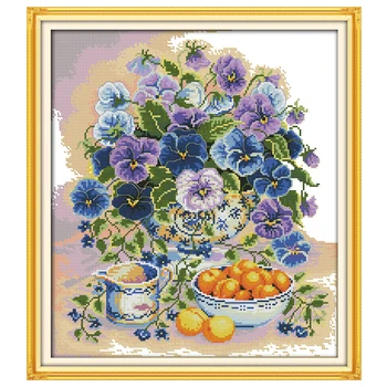 

Flowers and fruit painting counted printed on the canvas 11CT 14CT DIY kit Cross Stitch embroidery needlework Set home decor