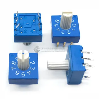 

0-9 rotary coding switch with handle DIP switch 10-bit PCB encoder 8421C positive code 3 : 3 switch