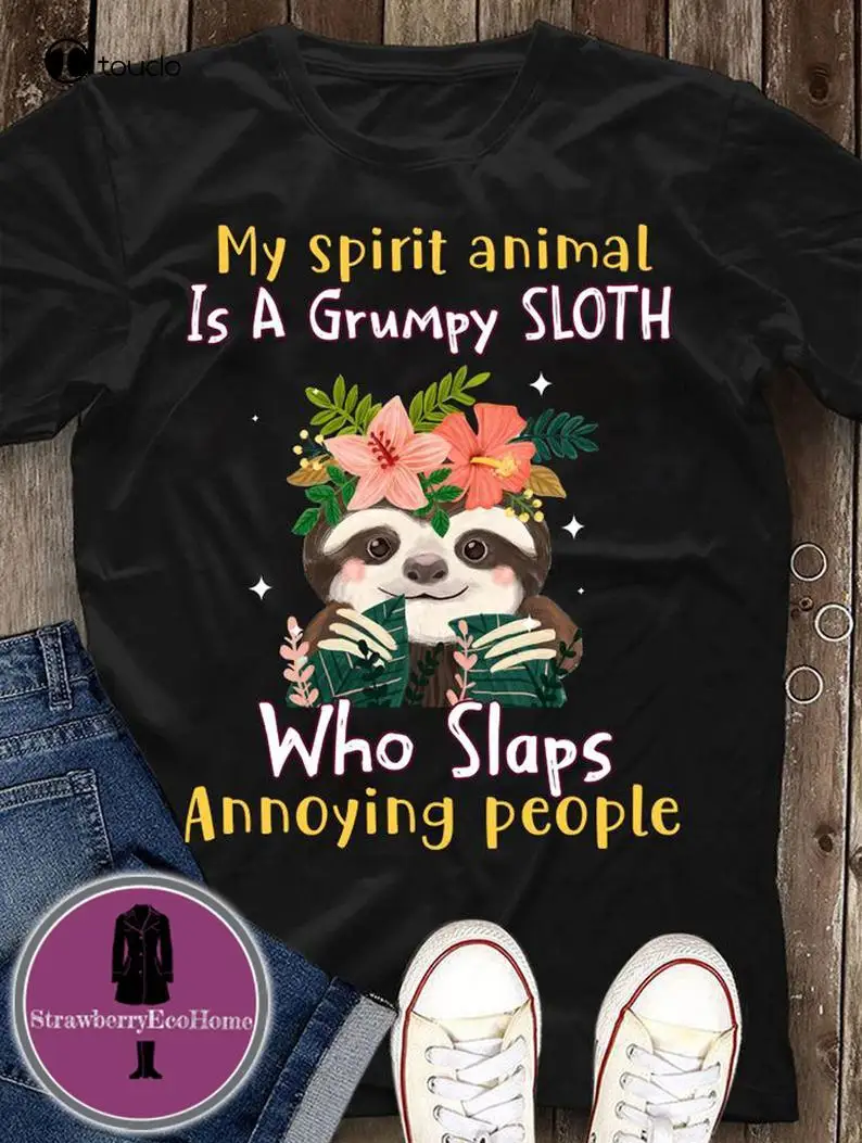 

My Spirit Animal-это грязный Ленивец, который хлопает раздражающую рубашку для людей, цветы, Цветочная футболка