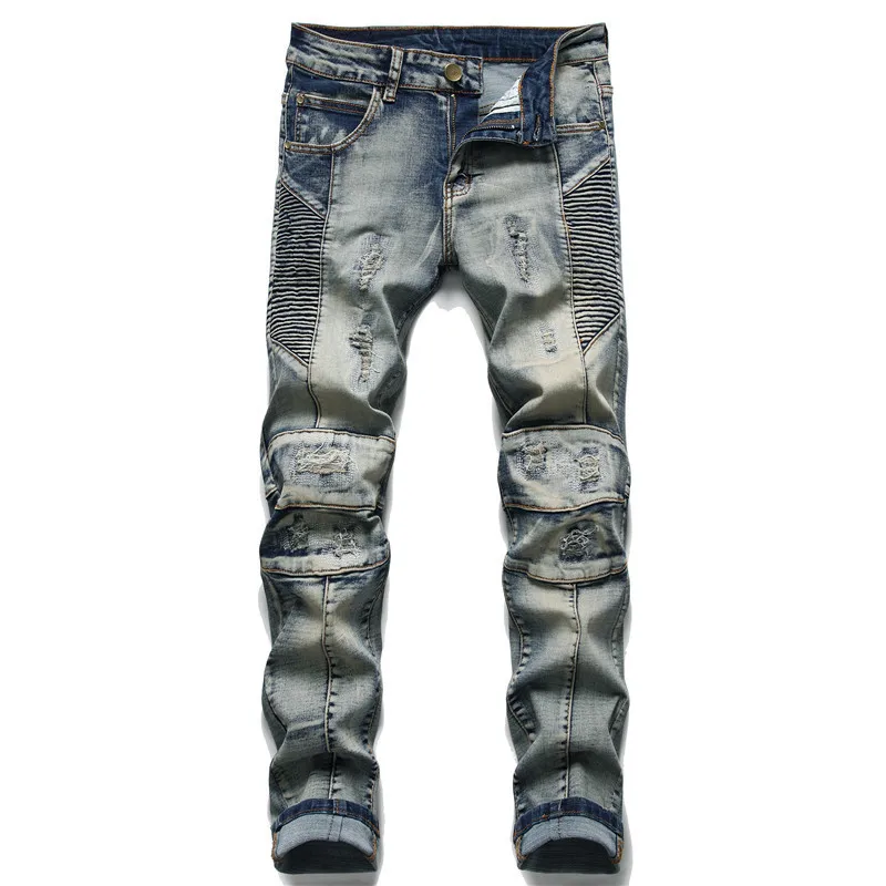 

2021 Men Winter New Spring Fashion Denim Ankle-Length Modis Pants Slim Trousers Brand Clothing Streetwear Jeans Plus Size 38-40