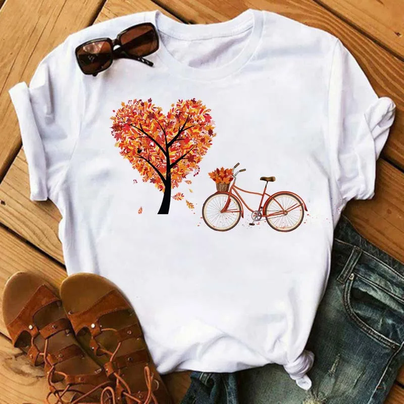 Women ButterflyTree Print Short Sleeve Casual Clothes Tee Tshirt Fashion Female Tops Cartoon Ladies Funny Floral Graphic T-Shirt best t shirts for men Tees