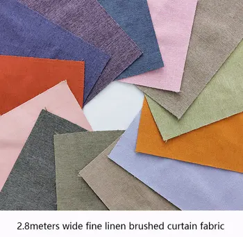

2.8 meters wide fine linen brushed curtain fabric cotton and linen tablecloth fabric pillow sofa fabric wholesale imitationlinen