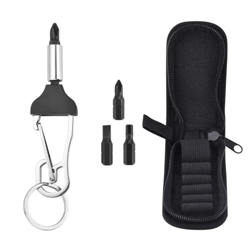 

Outdoor Climbing Keychain Multitool Bottle Opener EDC Tool Screw Driver Anti-Lost Quick Release Heavy Duty Key Chain Hook