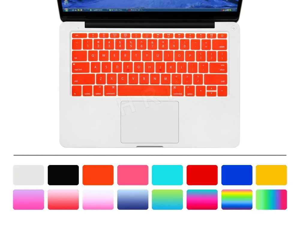 Цветной силиконовый чехол HRH для клавиатуры ноутбука Macbook New Pro 13 A1708 (версия 2016 без