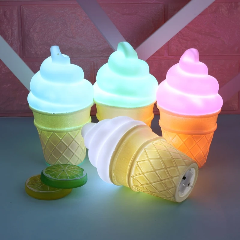 2022 New Novelty Ice Cream Cone Shaped Night Light Desk Table Lamp Kids Children Decor | Игрушки и хобби
