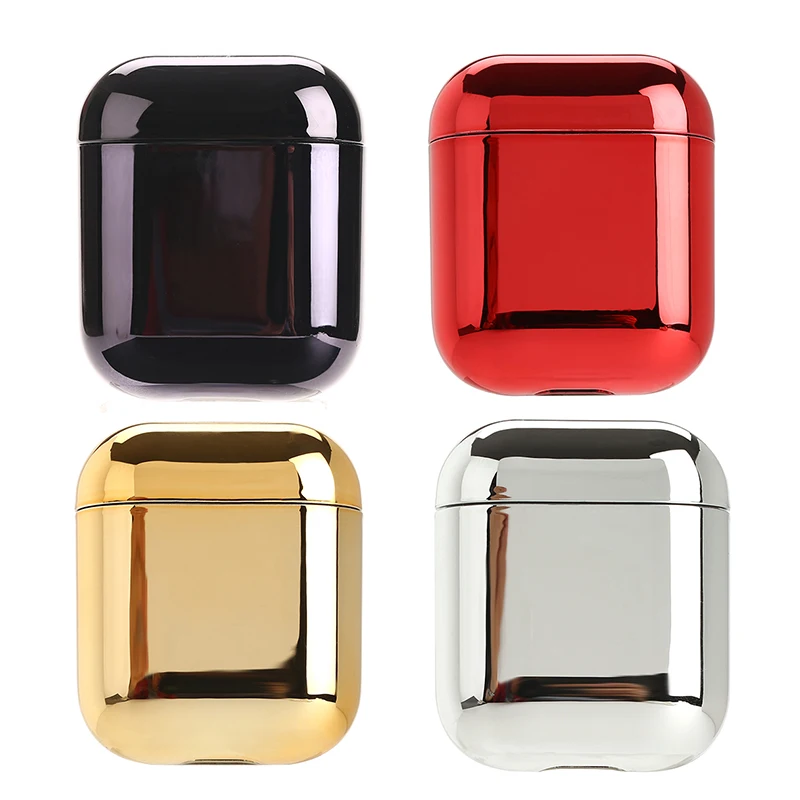 

Plating PC Solid Colors Protective Case Cover For Airpods 1 2 PC Hard Shell Dustproof Case For Airpod Earphone Antil-fall Cover