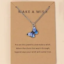  LXY-W Fashion Vintage Silver Color Chain Choker Necklace For Women Boho Simple Colorful Butterfly Pendant Collar Jewelry Gift 