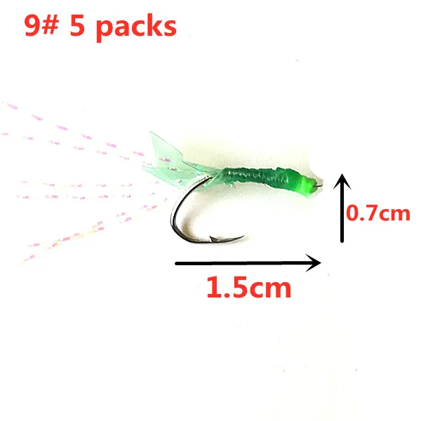 5 pack 30pcs/lot Shrimp Soft Lure Fishing Artificial Bait With Glow Hook Swivels Anzois Para Pesca Sabiki Rigs Fishing Lure NO 9    5 pakcs