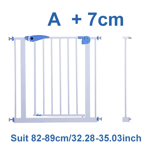 Gate with 7 cm Детские безопасные двери ворота ПЭТ забор лестничная дверь подходит для нескольких ширины высокопрочные железные ворота для защиты детей - Цвет: Gate with 7 cm