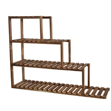 Многоэтажный балкон из цельного дерева гостиная комнатный цветочный горшок лестница мясистые окна и мясные полки посадочного типа полка