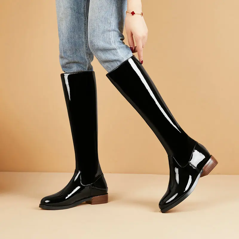 comfortable flat knee high boots
